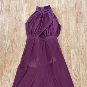 Elegant Plum Halter Dance Costume
